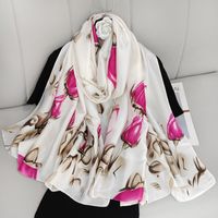 Women's Elegant Rose Polyester Printing Silk Scarf main image 4