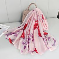 Women's Elegant Rose Polyester Printing Silk Scarf sku image 3