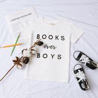 Simple Style Letter Cotton T-shirts & Blouses main image 2