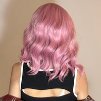Women's Elegant Cute Pink Casual Holiday Chemical Fiber Bangs Short Curly Hair Wig Net main image 6