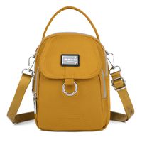Women's Small Nylon Color Block Classic Style Semicircle Zipper Crossbody Bag sku image 6