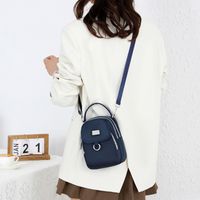 Women's Small Nylon Color Block Classic Style Semicircle Zipper Crossbody Bag main image 6