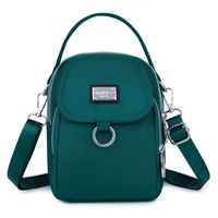Women's Small Nylon Color Block Classic Style Semicircle Zipper Crossbody Bag sku image 7