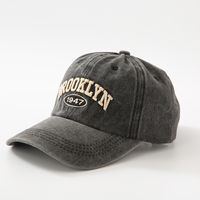 Unisex Simple Style Letter Embroidery Big Eaves Wide Eaves Curved Eaves Baseball Cap main image 1