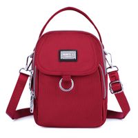 Women's Small Nylon Color Block Classic Style Semicircle Zipper Crossbody Bag sku image 1