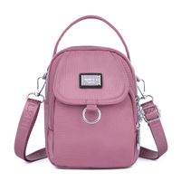 Women's Small Nylon Color Block Classic Style Semicircle Zipper Crossbody Bag main image 3