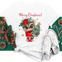 Women's T-shirt Sleeveless T-Shirts Simple Style Animal Cartoon Christmas Tree main image 3