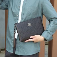 Men's Animal Solid Color Pu Leather Zipper Clutch Bag main image 7