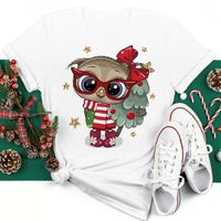 Women's T-shirt Sleeveless T-Shirts Simple Style Animal Cartoon Christmas Tree main image 7