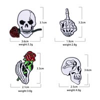 Cartoon Style Punk Flame Rose Skull Alloy Stamping Stoving Varnish Plating Unisex Brooches main image 3