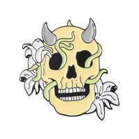 Cartoon Style Punk Flame Rose Skull Alloy Stamping Stoving Varnish Plating Unisex Brooches sku image 24