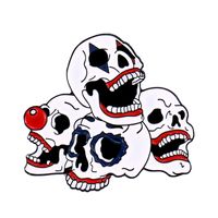 Cartoon Style Punk Flame Rose Skull Alloy Stamping Stoving Varnish Plating Unisex Brooches sku image 14