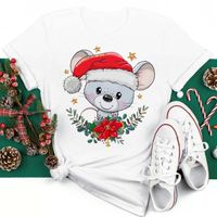 Women's T-shirt Sleeveless T-Shirts Simple Style Animal Cartoon Christmas Tree main image 4