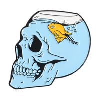 Cartoon Style Punk Flame Rose Skull Alloy Stamping Stoving Varnish Plating Unisex Brooches sku image 20
