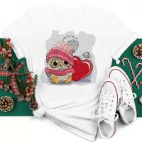 Women's T-shirt Sleeveless T-Shirts Simple Style Animal Cartoon Christmas Tree main image 6