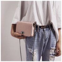 Women's Small Pu Leather Solid Color Fashion Square Lock Clasp Crossbody Bag sku image 3