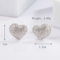 1 Pair Elegant Glam Luxurious Triangle Moon Heart Shape Plating Inlay Sterling Silver Zircon White Gold Plated Ear Studs sku image 6