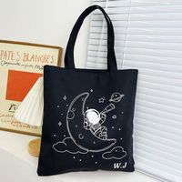 Women's Large Canvas Cartoon Classic Style Zipper Canvas Bag main image 6