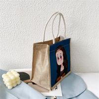 Women's Medium Canvas Cartoon Cute Zipper Canvas Bag main image 4