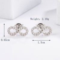 1 Pair Elegant Glam Luxurious Triangle Moon Heart Shape Plating Inlay Sterling Silver Zircon White Gold Plated Ear Studs main image 2