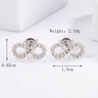 1 Paar Elegant Glam Luxuriös Dreieck Mond Herzform Überzug Inlay Sterling Silber Zirkon Weißgold Plattiert Ohrstecker sku image 2