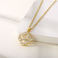 Simple Style Heart Shape Key Stainless Steel Titanium Steel Plating Inlay Zircon 18k Gold Plated Gold Plated Pendant Necklace sku image 9