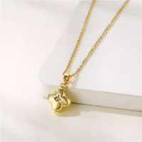 Simple Style Heart Shape Key Stainless Steel Titanium Steel Plating Inlay Zircon 18k Gold Plated Gold Plated Pendant Necklace sku image 3