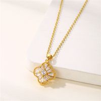 Simple Style Heart Shape Key Stainless Steel Titanium Steel Plating Inlay Zircon 18k Gold Plated Gold Plated Pendant Necklace sku image 13