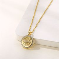Simple Style Heart Shape Key Stainless Steel Titanium Steel Plating Inlay Zircon 18k Gold Plated Gold Plated Pendant Necklace sku image 12