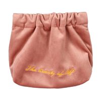 Women's Velvet Cloth Solid Color Basic Square String Cosmetic Bag sku image 3