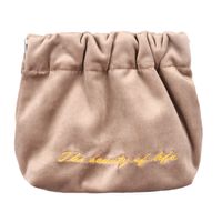 Women's Velvet Cloth Solid Color Basic Square String Cosmetic Bag sku image 5