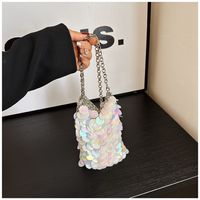 Women's Small PVC Solid Color Sexy Sequins Open Evening Bag main image 2
