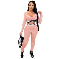 Women's Simple Style Solid Color Cotton Blend Polyester V Neck Tracksuit Wrap Crop Top Skinny Pants Sweatpants main image 2