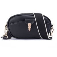 Women's Mini Pu Leather Solid Color Classic Style Oval Zipper Crossbody Bag sku image 1