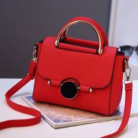 Women's Small Pu Leather Solid Color Vintage Style Classic Style Square Lock Clasp Crossbody Bag sku image 1