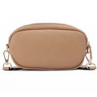 Femmes Mini Faux Cuir Couleur Unie Style Classique Ovale Fermeture Éclair Sac Bandoulière main image 3