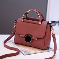 Women's Small Pu Leather Solid Color Vintage Style Classic Style Square Lock Clasp Crossbody Bag sku image 9
