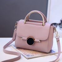 Women's Small Pu Leather Solid Color Vintage Style Classic Style Square Lock Clasp Crossbody Bag sku image 10