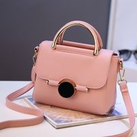 Women's Small Pu Leather Solid Color Vintage Style Classic Style Square Lock Clasp Crossbody Bag sku image 8