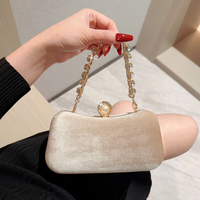 Gold Polyester Solid Color Square Evening Bags main image 3