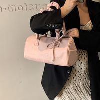 Women's Pu Leather Solid Color Classic Style Cylindrical Zipper Handbag sku image 4