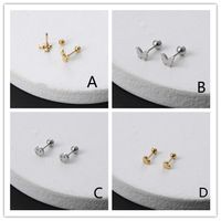 1 Piece Ear Cartilage Rings & Studs Simple Style Star Smiley Face 304 Stainless Steel main image 1