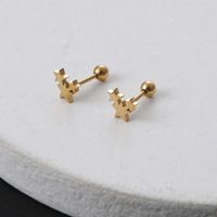 1 Piece Ear Cartilage Rings & Studs Simple Style Star Smiley Face 304 Stainless Steel sku image 1
