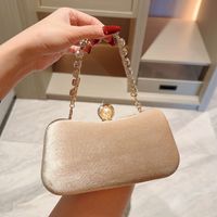 Gold Polyester Solid Color Square Evening Bags main image 1