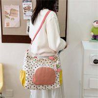 Women's Large Nylon Color Block Preppy Style Zipper Shoulder Bag main image 3