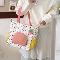 Women's Large Nylon Color Block Preppy Style Zipper Shoulder Bag main image 6