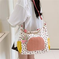 Women's Large Nylon Color Block Preppy Style Zipper Shoulder Bag main image 7