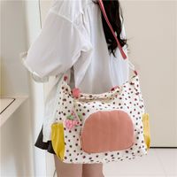Women's Large Nylon Color Block Preppy Style Zipper Shoulder Bag main image video