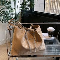 Women's Large Pu Leather Solid Color Classic Style Zipper Tote Bag main image 4