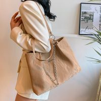 Women's Large Pu Leather Solid Color Classic Style Zipper Tote Bag main image 1